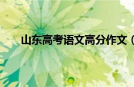 山東高考語文高分作文（名師解讀山東省高考作文）