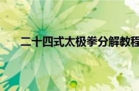 二十四式太極拳分解教程（四十二式太極拳 附光盤）