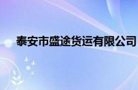 泰安市盛途貨運有限公司（泰安市傳盛物流有限公司）