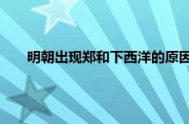 明朝出現(xiàn)鄭和下西洋的原因（鄭和下西洋 明朝歷史事件）