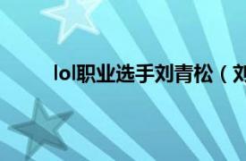 lol職業選手劉青松（劉青松 英雄聯盟職業選手）