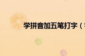 學拼音加五筆打字（零基礎學拼音五筆打字）