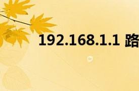 192.168.1.1 路由器設置登錄入口