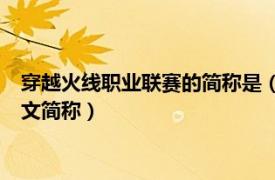 穿越火線職業聯賽的簡稱是（CFS 端游《穿越火線》中的賽事英文簡稱）