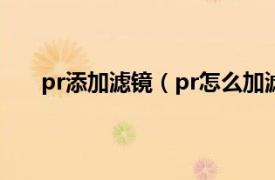 pr添加濾鏡（pr怎么加濾鏡特效相關內容簡介介紹）