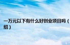 一萬(wàn)元以下有什么好創(chuàng)業(yè)項(xiàng)目嗎（一萬(wàn)元?jiǎng)?chuàng)業(yè)好項(xiàng)目有哪些相關(guān)內(nèi)容簡(jiǎn)介介紹）