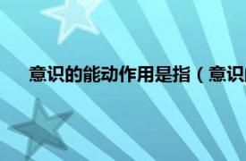 意識的能動作用是指（意識的能動作用相關內容簡介介紹）
