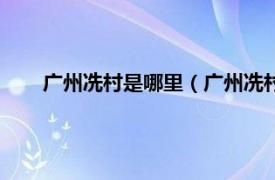 廣州冼村是哪里（廣州冼村是什么梗相關內容簡介介紹）