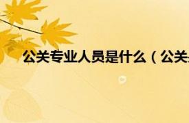 公關(guān)專業(yè)人員是什么（公關(guān)是什么職業(yè)相關(guān)內(nèi)容簡(jiǎn)介介紹）