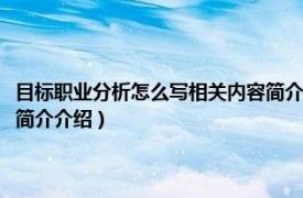 目標職業分析怎么寫相關內容簡介介紹一下（目標職業分析怎么寫相關內容簡介介紹）
