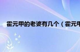 霍元甲的老婆有幾個(gè)（霍元甲的老婆是誰相關(guān)內(nèi)容簡(jiǎn)介介紹）
