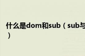 什么是dom和sub（sub與dom什么意思相關內容簡介介紹）