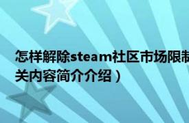 怎樣解除steam社區市場限制（steam社區市場怎么解除限制相關內容簡介介紹）
