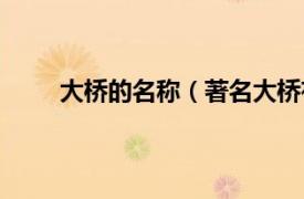 大橋的名稱（著名大橋有哪些相關內容簡介介紹）