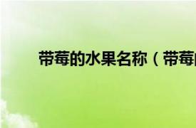帶莓的水果名稱（帶莓的水果相關內容簡介介紹）