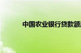 中國農業銀行貸款額度（中國農業銀行貸款）