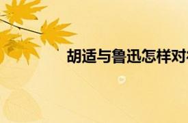 胡適與魯迅怎樣對待元配（胡適與魯迅）