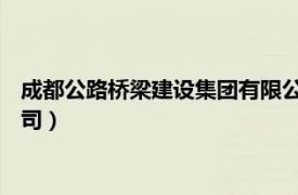 成都公路橋梁建設集團有限公司（成都路橋建設 集團有限責任公司）