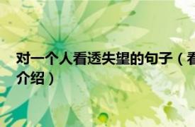 對一個人看透失望的句子（看透失望一個人的句子相關內容簡介介紹）