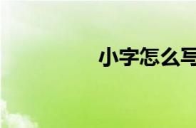 小字怎么寫好看（小字）