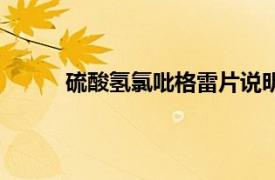 硫酸氫氯吡格雷片說明書（硫酸氫氯吡格雷片）