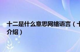 十二是什么意思網(wǎng)絡(luò)語(yǔ)言（十二什么意思網(wǎng)絡(luò)用語(yǔ)相關(guān)內(nèi)容簡(jiǎn)介介紹）