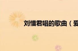 劉惜君唱的歌曲（愛上你 劉惜君演唱歌曲）