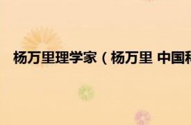 楊萬里理學家（楊萬里 中國科學院物理與數學研究所研究員）