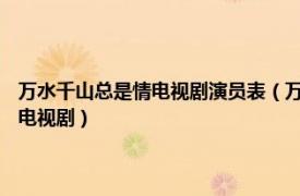 萬水千山總是情電視劇演員表（萬水千山總是情 2017年嚴屹寬、秦嵐主演電視劇）