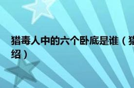 獵毒人中的六個(gè)臥底是誰(shuí)（獵毒人六個(gè)臥底是誰(shuí)相關(guān)內(nèi)容簡(jiǎn)介介紹）