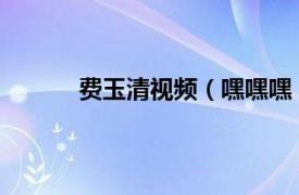 費玉清視頻（嘿嘿嘿 費玉清演唱的音樂作品）