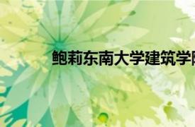 鮑莉東南大學(xué)建筑學(xué)院（鮑莉 東南大學(xué)博士）