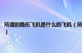所謂的隱形飛機是什么的飛機（所謂隱形飛機是什么飛機相關內容簡介介紹）