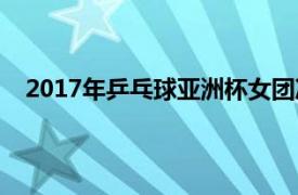 2017年乒乓球亞洲杯女團決賽（2017年乒乓球亞洲杯）