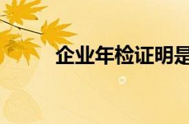 企業(yè)年檢證明是什么（企業(yè)年檢）