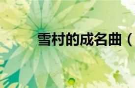 雪村的成名曲（雪村 中國音樂人）