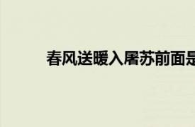 春風送暖入屠蘇前面是什么（春風送暖入屠蘇）