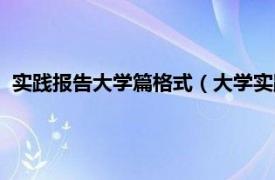 實踐報告大學篇格式（大學實踐報告如何寫相關內容簡介介紹）