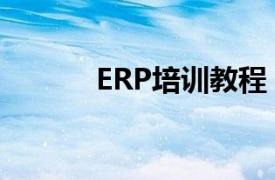 ERP培訓(xùn)教程（ERP培訓(xùn)教程）