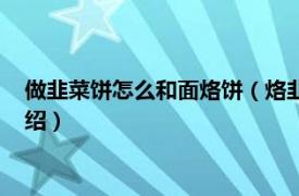 做韭菜餅怎么和面烙餅（烙韭菜餅的面怎么和面相關內容簡介介紹）