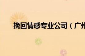 挽回情感專業公司（廣州挽回愛情感咨詢有限公司）