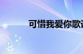 可惜我愛你歌詞（可惜我愛你）