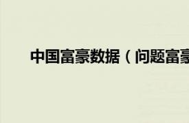 中國富豪數據（問題富豪：中國富豪問題調查報告）