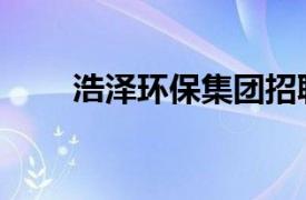浩澤環保集團招聘（浩澤環保集團）