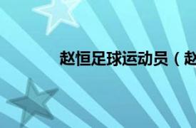趙恒足球運動員（趙亞男 中國足球運動員）