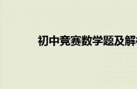 初中競賽數學題及解析（初中數學競賽題典）