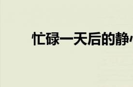 忙碌一天后的靜心語錄（靜心語錄）