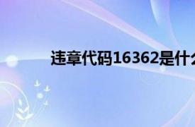 違章代碼16362是什么意思（違章代碼1636）