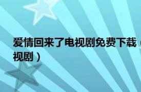 愛情回來了電視劇免費下載（愛情回來了 2014年蔣家駿執導電視劇）