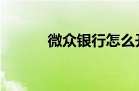 微眾銀行怎么開通（微眾銀行）